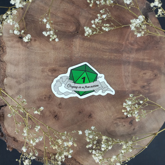 Crying is a Free Action Scroll Sticker