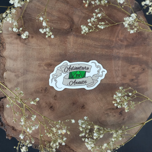 Adventure Awaits Scroll Sticker