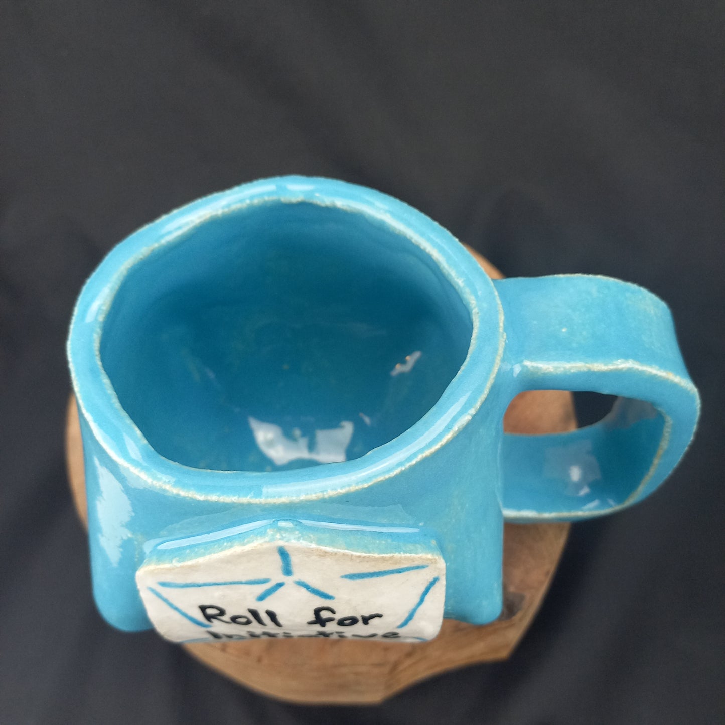 Blue 'Roll For Initiative' Darted Mug