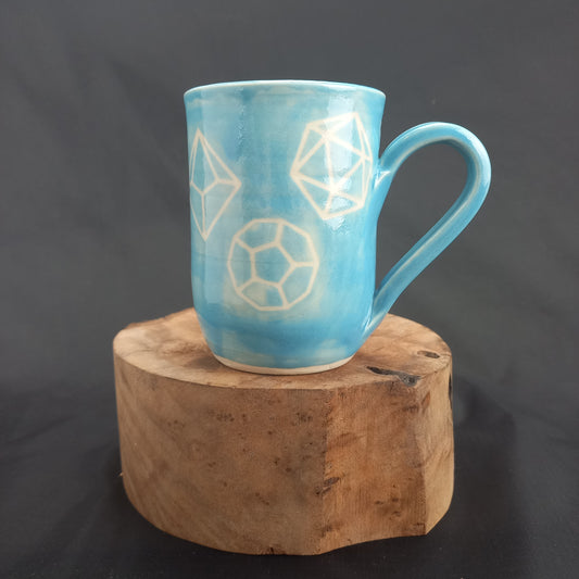 Blue Polyhedral Dice Mug