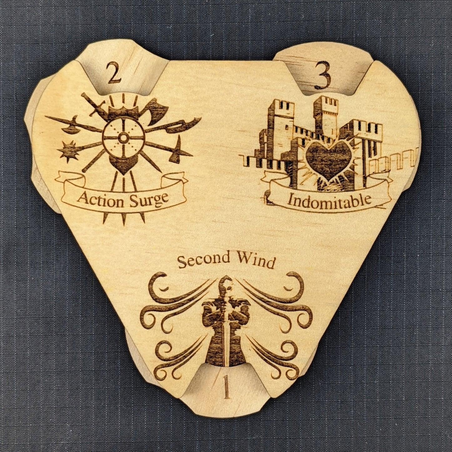Fighter- Second Wind, Action Surge and Indomitable Tri Tracker Token