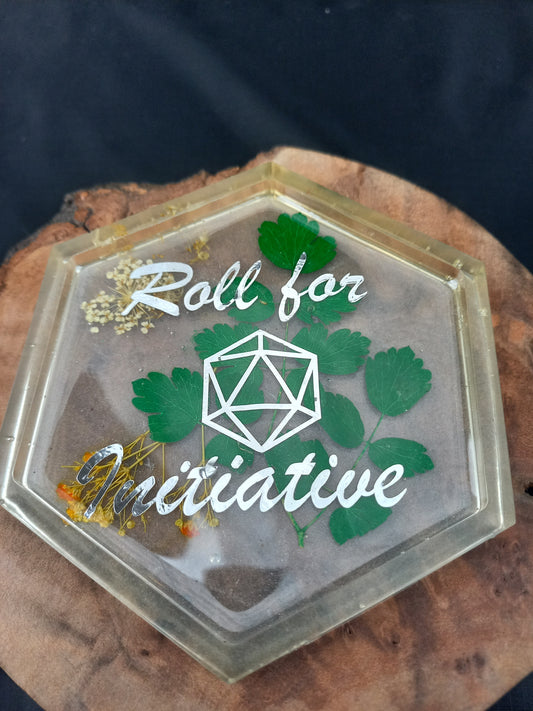 Roll for Initiative Resin Coaster
