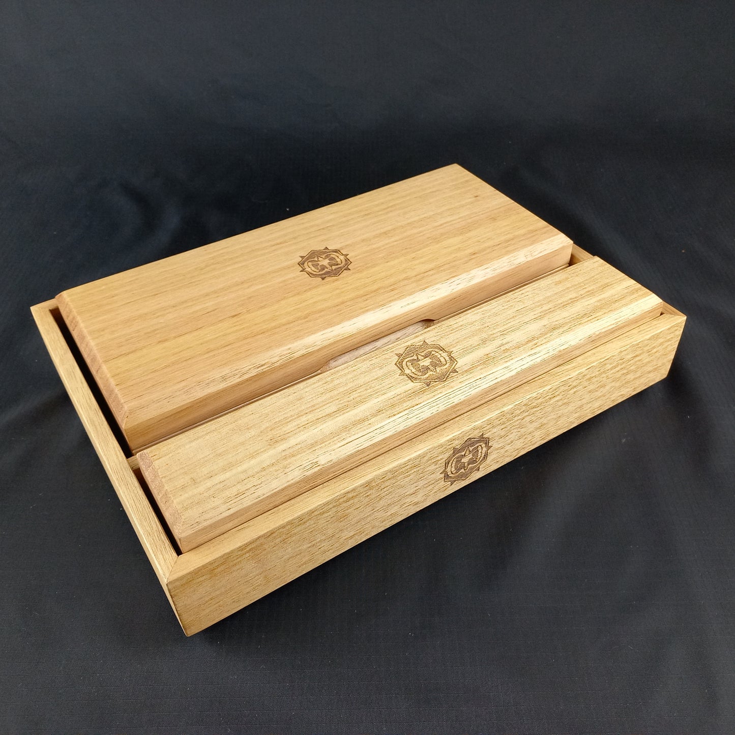 Level 3 Dice Vault Half Caster Solid Tasmanian Oak Level Up Series