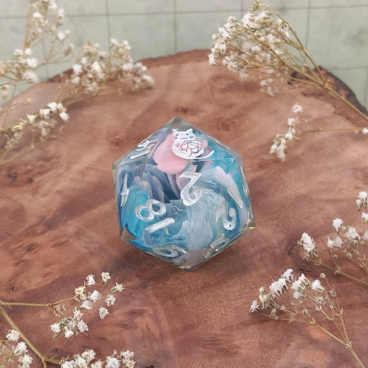 Blue and Pink Petri 32mm Chonk D20