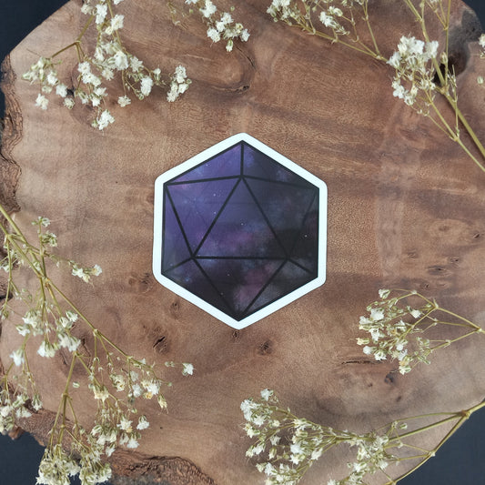 Purple Galaxy D20 Sticker