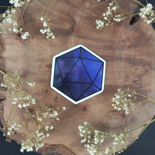 Blue Galaxy D20 Sticker