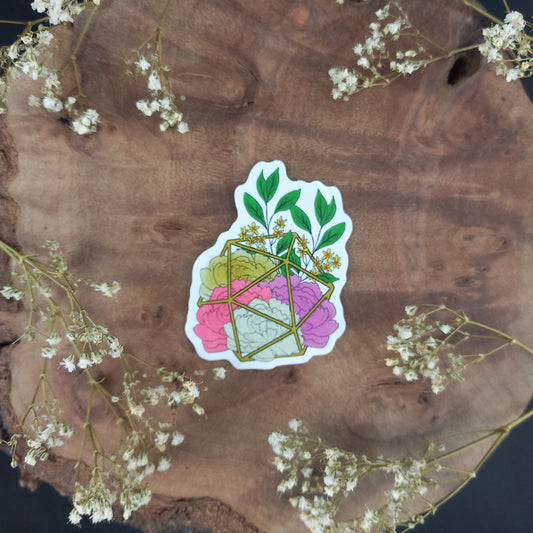 Peony and Twigs D20 Terrarium Sticker