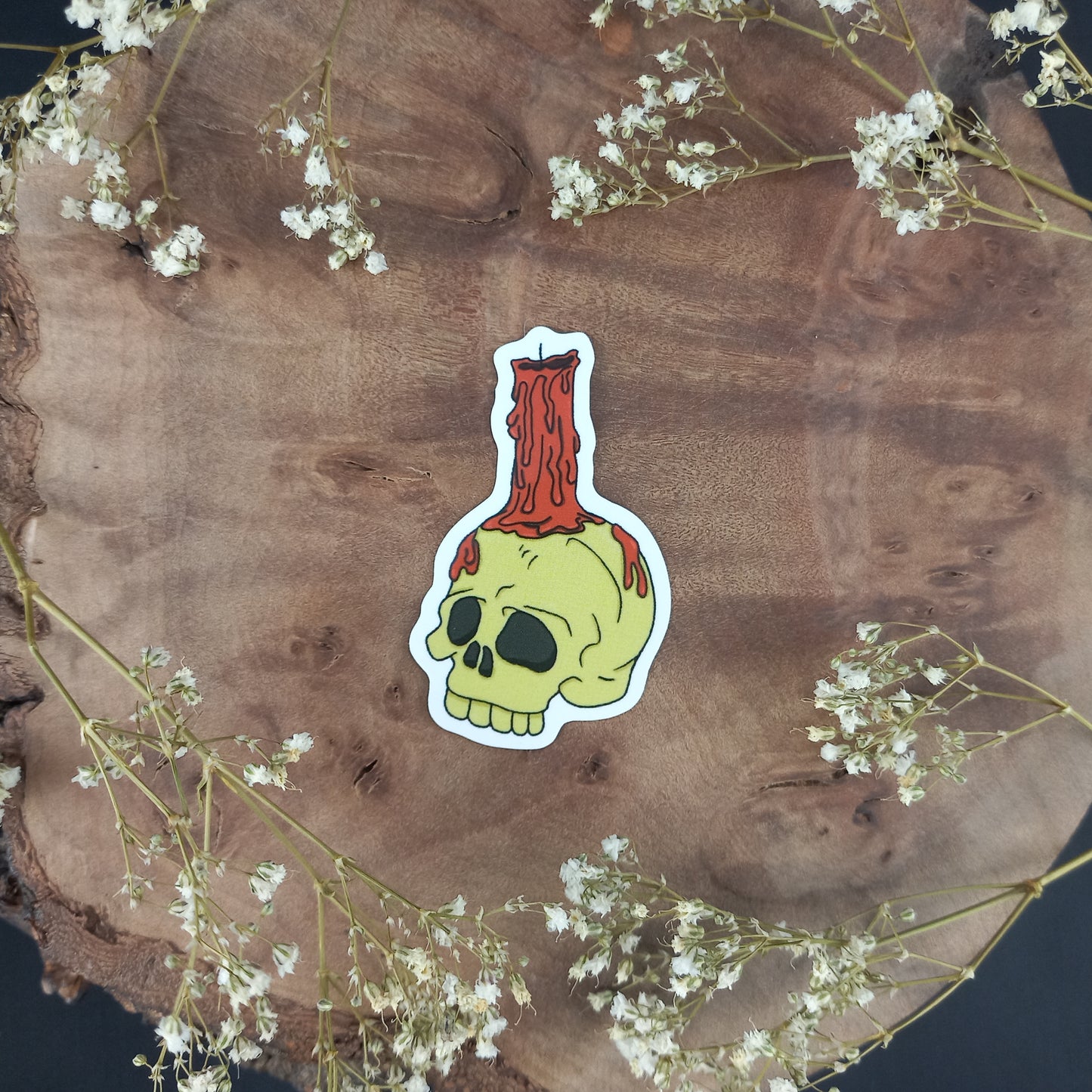 Skull and Candle Sticker