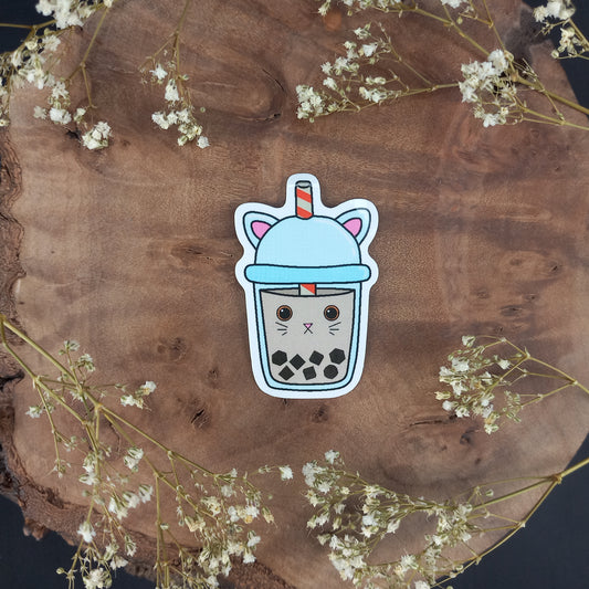 Royal Milk Cat Boba Tea Sticker