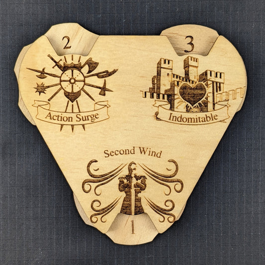 Fighter- Second Wind, Action Surge and Indomitable Tri Tracker Token