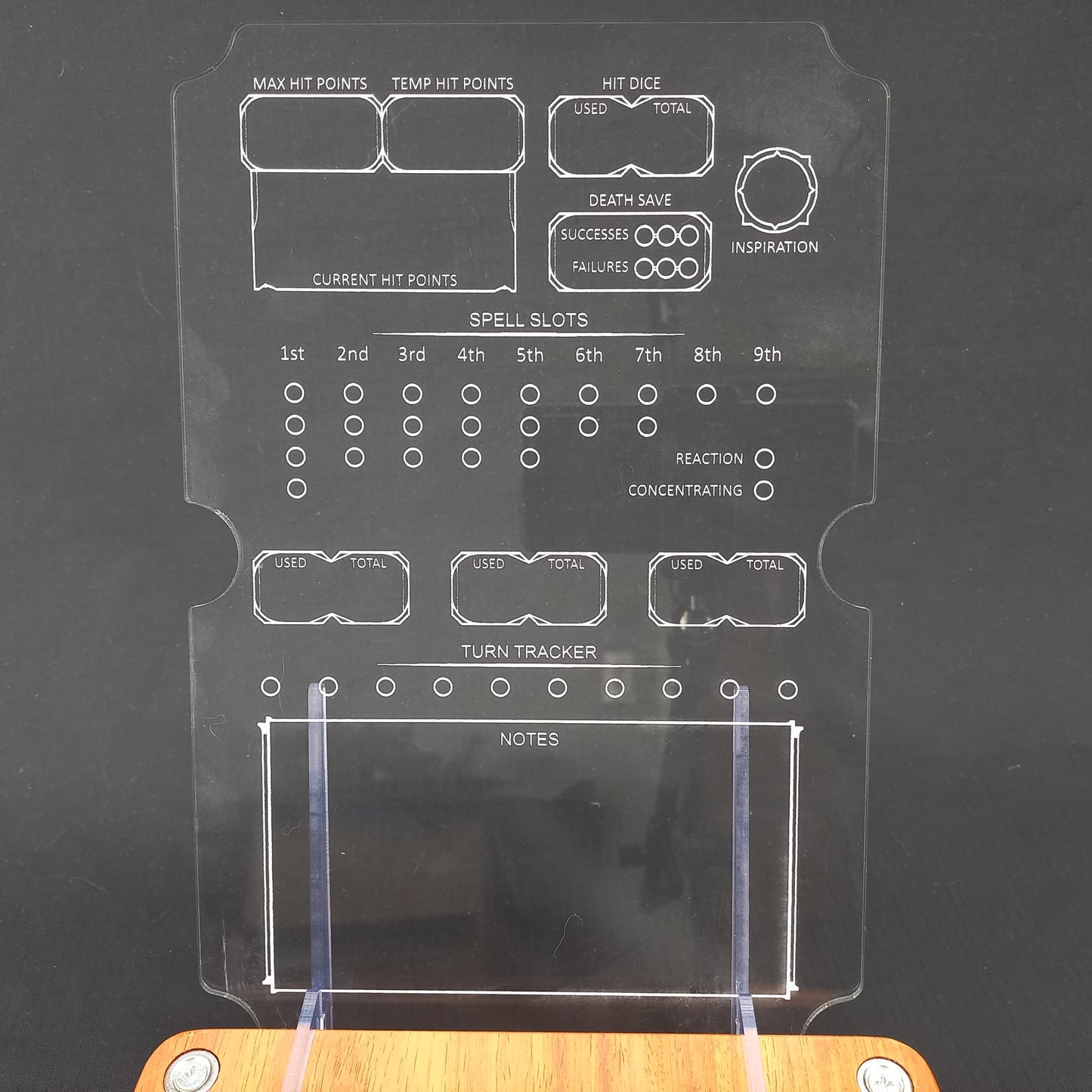 Engraved Acrylic Character Screen