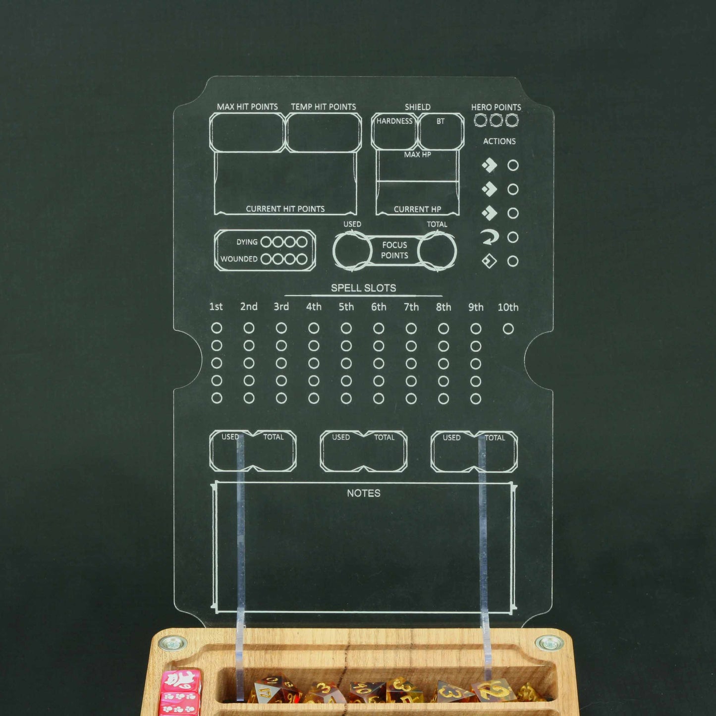 Engraved Acrylic Character Screen