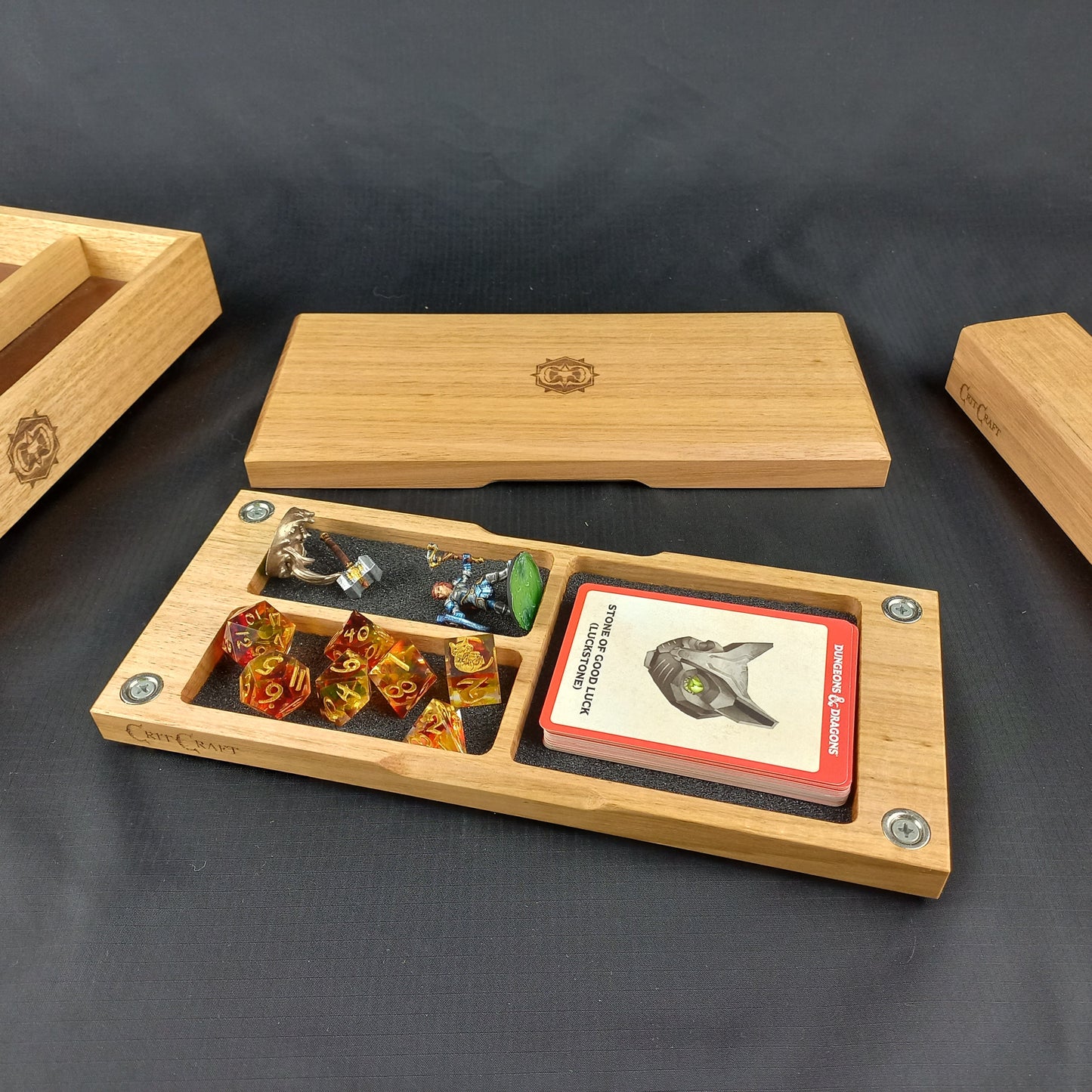 Level 3 Dice Vault Half Caster Solid Tasmanian Oak Level Up Series