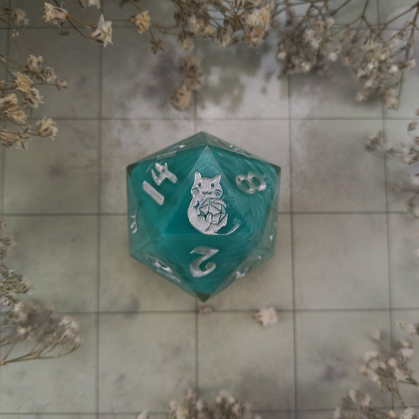 Green Amazonite 32mm Chonk D20