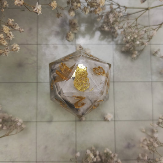 Gilded Marble 32mm Chonk D20