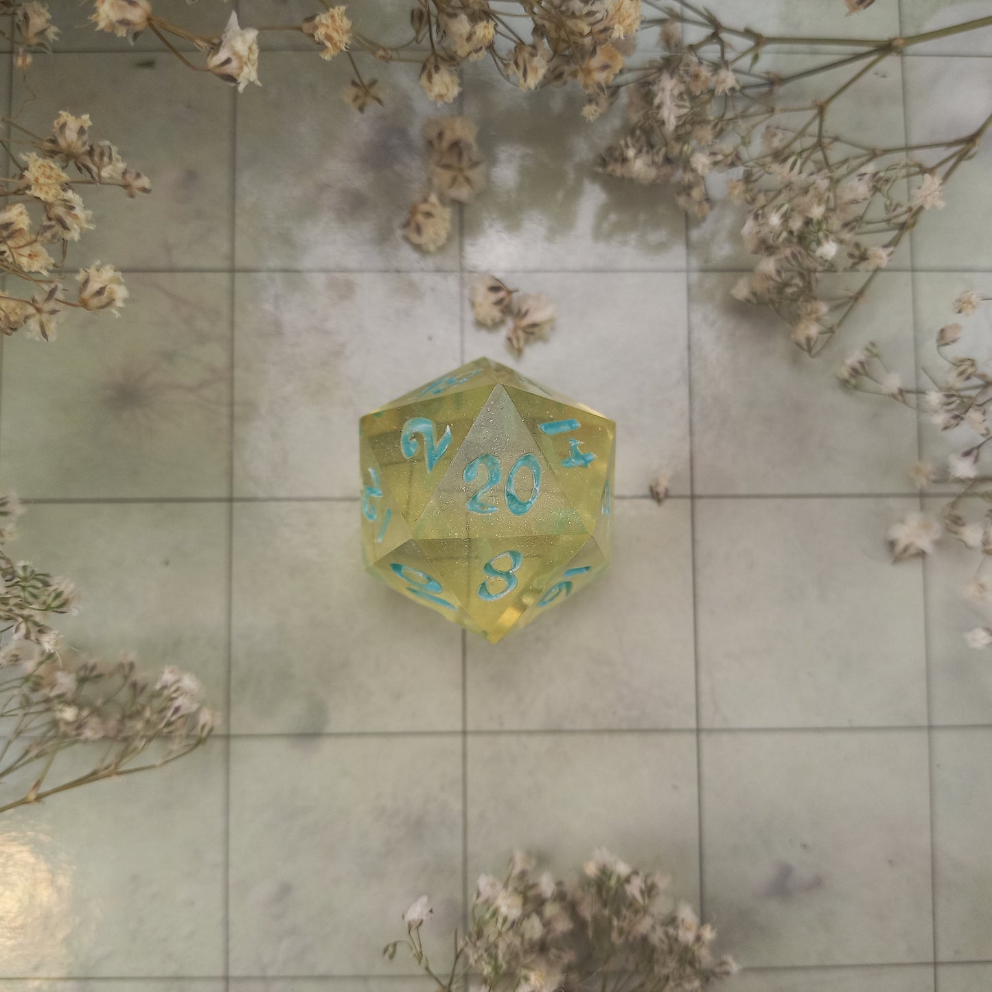 Yellow Crystal 24mm Oversized D20